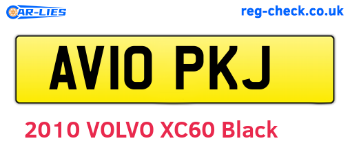 AV10PKJ are the vehicle registration plates.