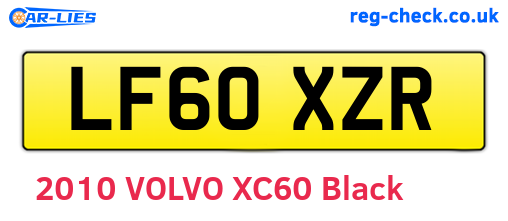 LF60XZR are the vehicle registration plates.