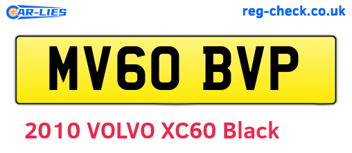 MV60BVP are the vehicle registration plates.