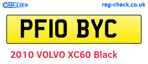 PF10BYC are the vehicle registration plates.