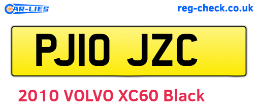 PJ10JZC are the vehicle registration plates.
