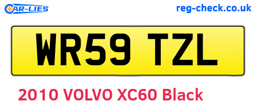 WR59TZL are the vehicle registration plates.