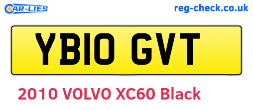 YB10GVT are the vehicle registration plates.