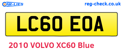 LC60EOA are the vehicle registration plates.