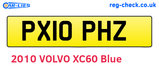 PX10PHZ are the vehicle registration plates.