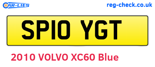 SP10YGT are the vehicle registration plates.