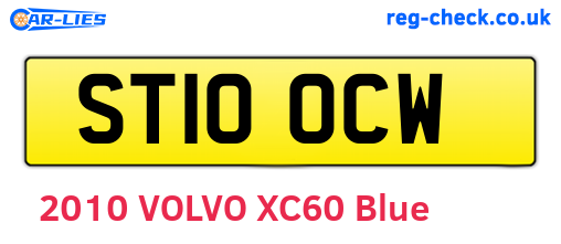 ST10OCW are the vehicle registration plates.