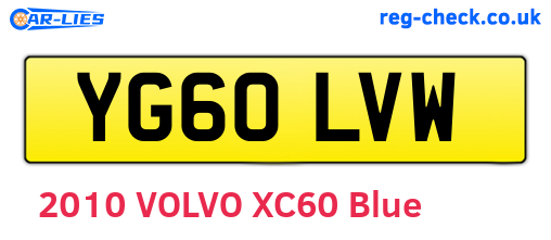 YG60LVW are the vehicle registration plates.