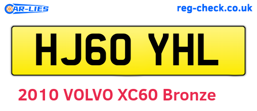 HJ60YHL are the vehicle registration plates.