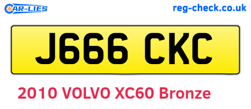 J666CKC are the vehicle registration plates.
