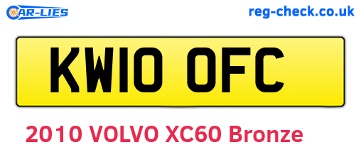 KW10OFC are the vehicle registration plates.