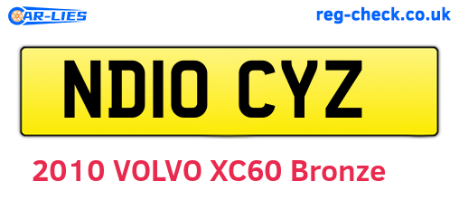 ND10CYZ are the vehicle registration plates.
