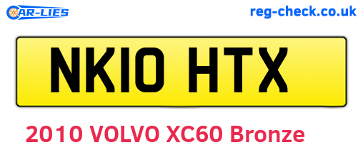 NK10HTX are the vehicle registration plates.