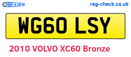 WG60LSY are the vehicle registration plates.