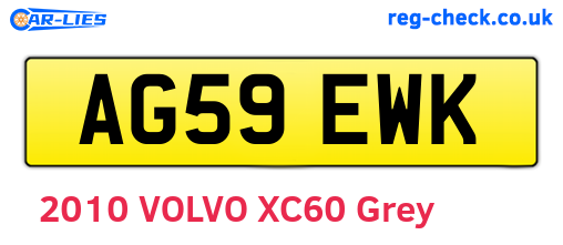 AG59EWK are the vehicle registration plates.