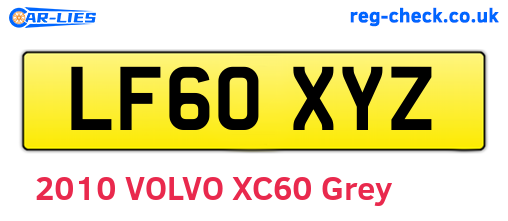LF60XYZ are the vehicle registration plates.