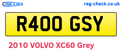R400GSY are the vehicle registration plates.