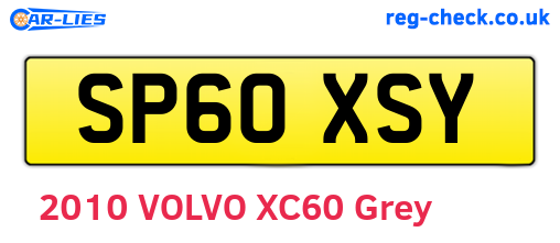 SP60XSY are the vehicle registration plates.