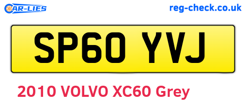 SP60YVJ are the vehicle registration plates.