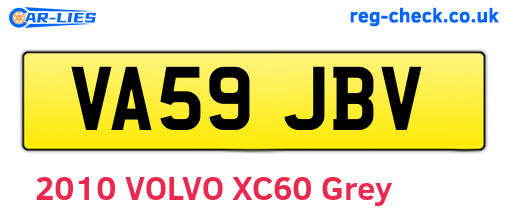 VA59JBV are the vehicle registration plates.