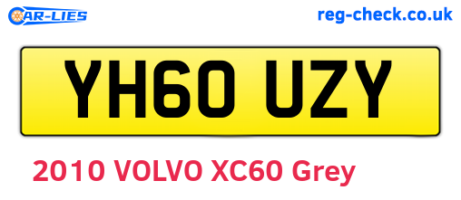 YH60UZY are the vehicle registration plates.