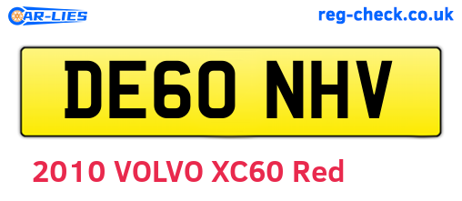 DE60NHV are the vehicle registration plates.