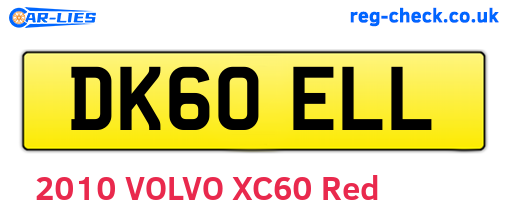 DK60ELL are the vehicle registration plates.