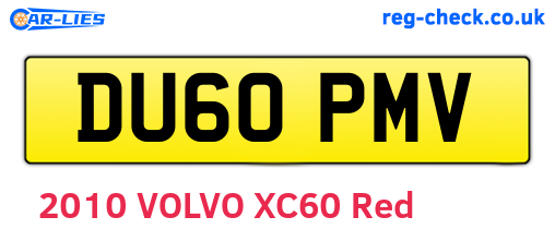 DU60PMV are the vehicle registration plates.