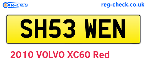SH53WEN are the vehicle registration plates.
