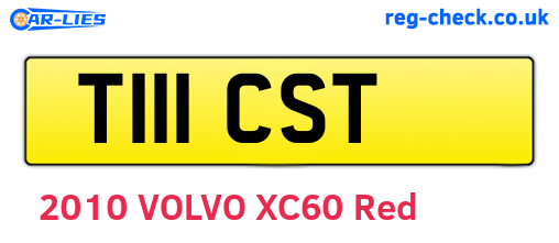 T111CST are the vehicle registration plates.