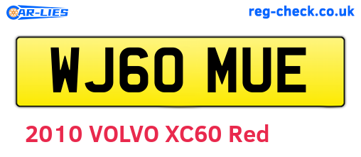 WJ60MUE are the vehicle registration plates.