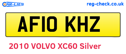 AF10KHZ are the vehicle registration plates.