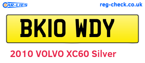 BK10WDY are the vehicle registration plates.