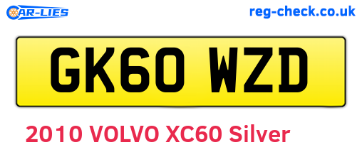 GK60WZD are the vehicle registration plates.