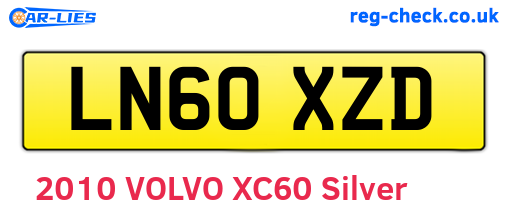 LN60XZD are the vehicle registration plates.