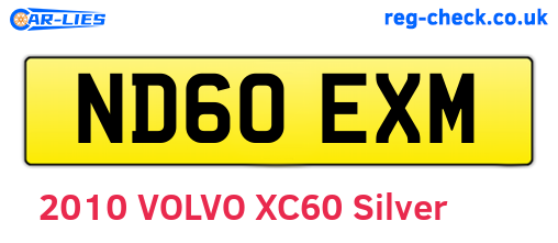 ND60EXM are the vehicle registration plates.