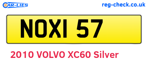 NOX157 are the vehicle registration plates.