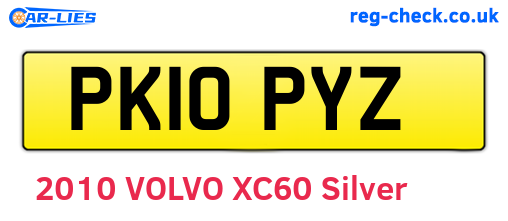 PK10PYZ are the vehicle registration plates.