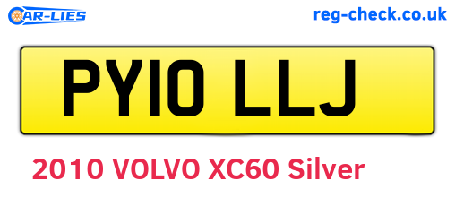 PY10LLJ are the vehicle registration plates.