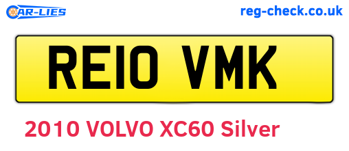 RE10VMK are the vehicle registration plates.