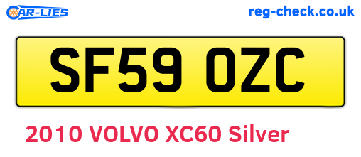 SF59OZC are the vehicle registration plates.
