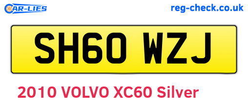 SH60WZJ are the vehicle registration plates.