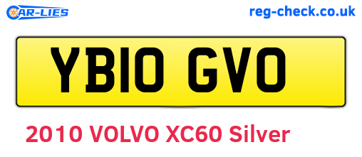 YB10GVO are the vehicle registration plates.
