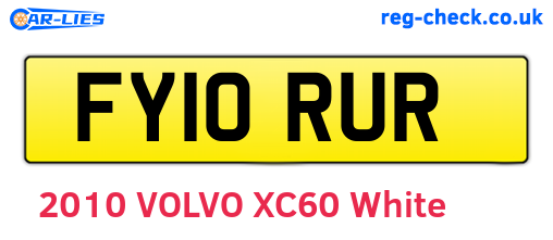 FY10RUR are the vehicle registration plates.
