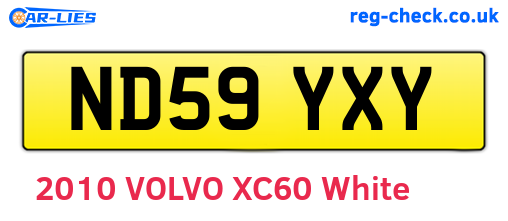 ND59YXY are the vehicle registration plates.