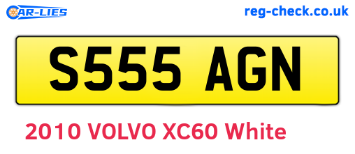 S555AGN are the vehicle registration plates.