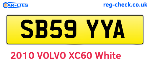 SB59YYA are the vehicle registration plates.