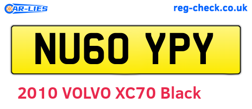 NU60YPY are the vehicle registration plates.