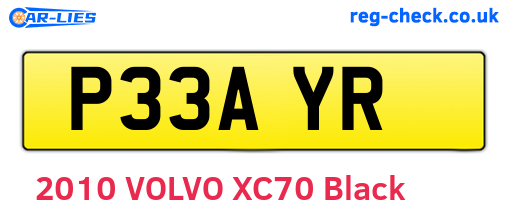 P33AYR are the vehicle registration plates.