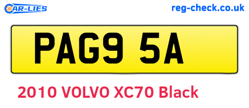 PAG95A are the vehicle registration plates.
